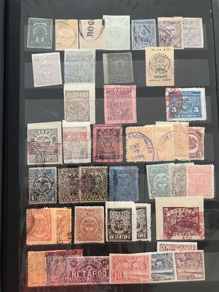 COLOMBIA Stämplat i insticksbok ca 1880 - 1960
