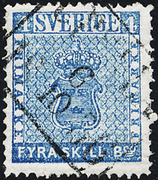 2  4 sk bco med diagonal fyrkantstämpel, stämplat 6.10.1856