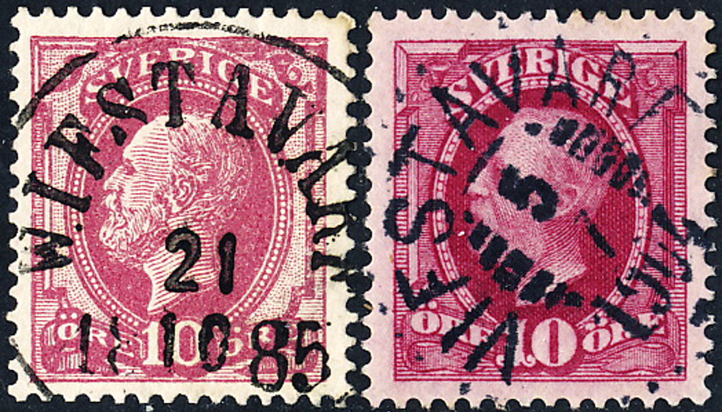 F39 WIFSTAVARF 21.10. 1885 N10 & VIFSTAFARF 5.7.1904 N33 sidvänd