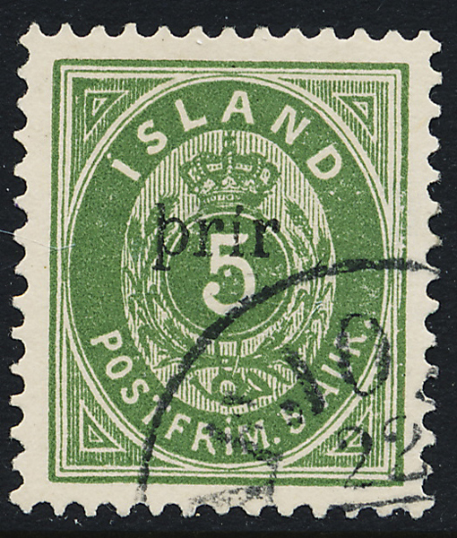ISLAND F37 t.12 3/4 Påtryck - Prir i stor stil
