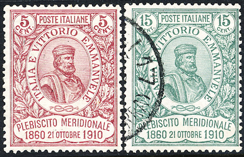 ITALIEN Mi 97 * & 98 stpl 50 årsjub av folkomröstningen i Neapel 5+5C & 15+5C