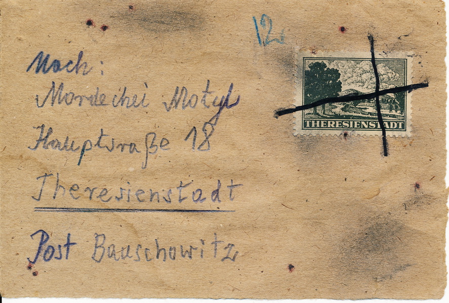 TYSKLAND Theresienstadt 1943 Zulassungsmärke handmakulerat