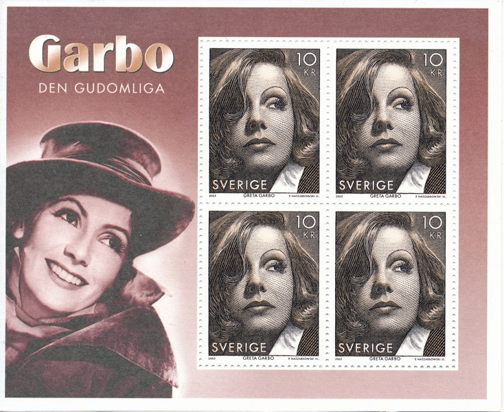 SS3 Greta Garbo miniark postfriskt