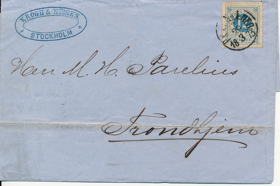 F21 PKXP No 1 NED 29.3.1873 från Stockholm till Trondhjem
