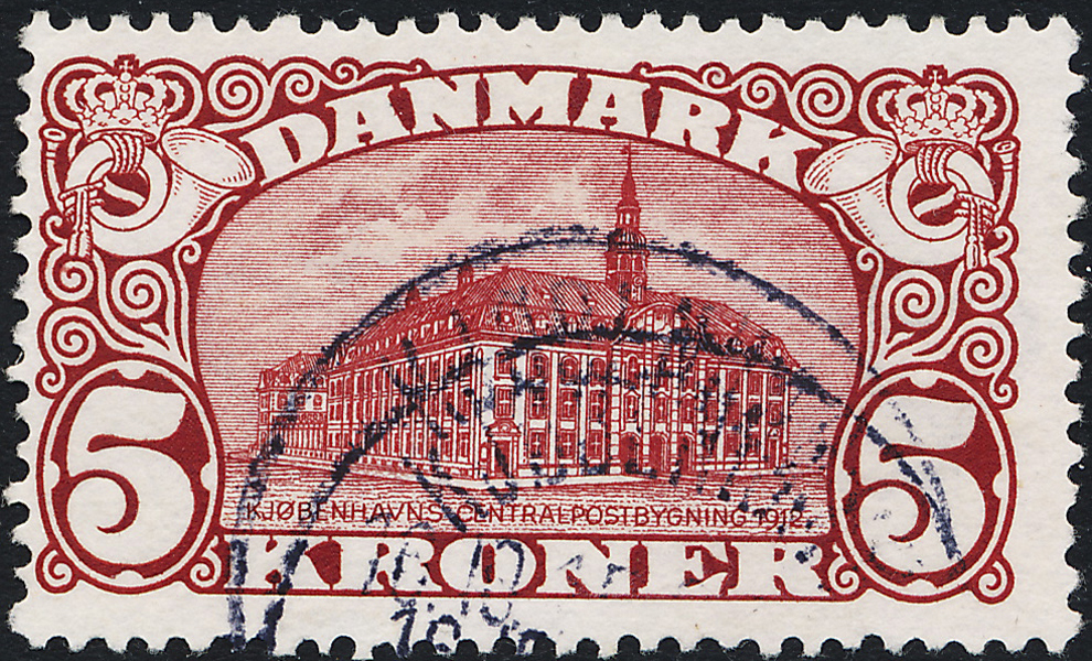 DANMARK F120 Posthuset vm krona stämplat normalex