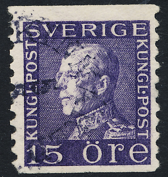 F175Acx Profil Väster 15 övre violett stämplat ex med vattenmärke linjer