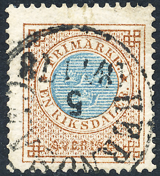 F37 Ringtyp t13 - 1 Rd HERNÖSAND 5.11.1878 omvänd stämpel
