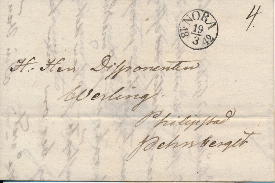 BÅGSTÄMPEL - NORA 19.3.1842 typ 2