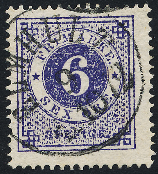 F20b Ringtyp t14 - 6 öre ultramarinviolett ELMHULT 9.10.1872