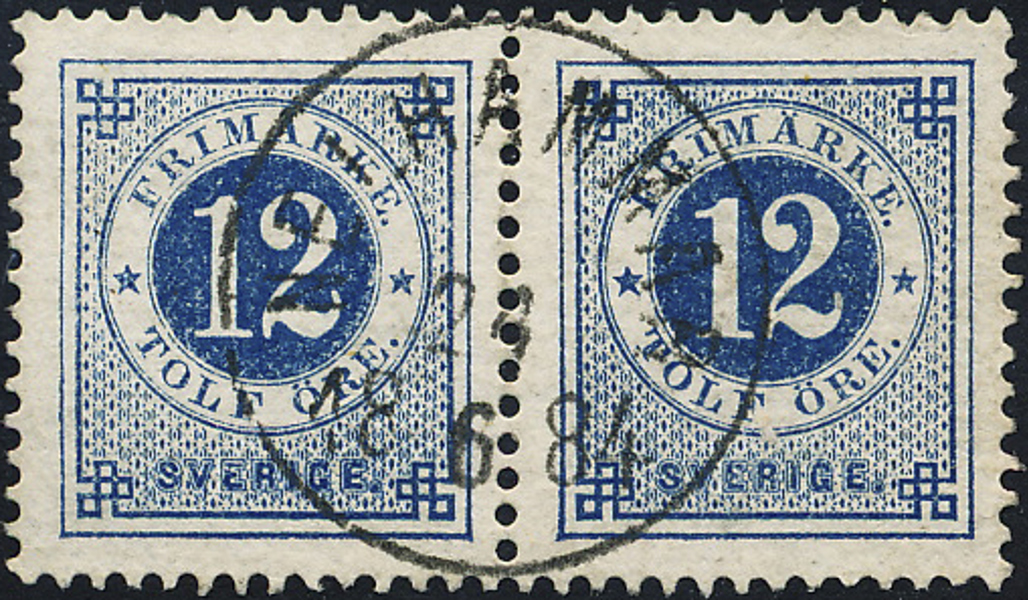 F32 NELHAMMAR 24.6.1884 lyxstämpel på par