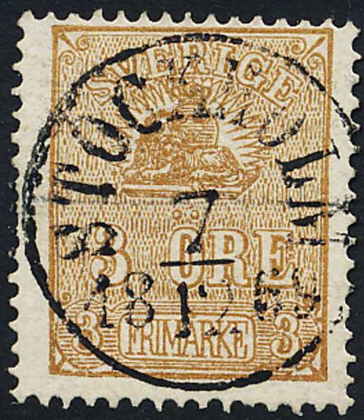 F14B STOCKHOLM 7.12.1869 Lyxstämpel