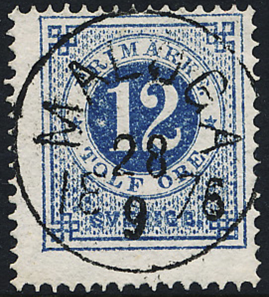 F21o MALÖGA 28.9.1876 Lyxstämpel