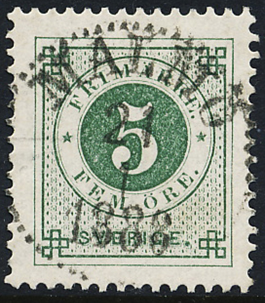 F43b MALMÖ 21.1.1888 Lyxstämpel