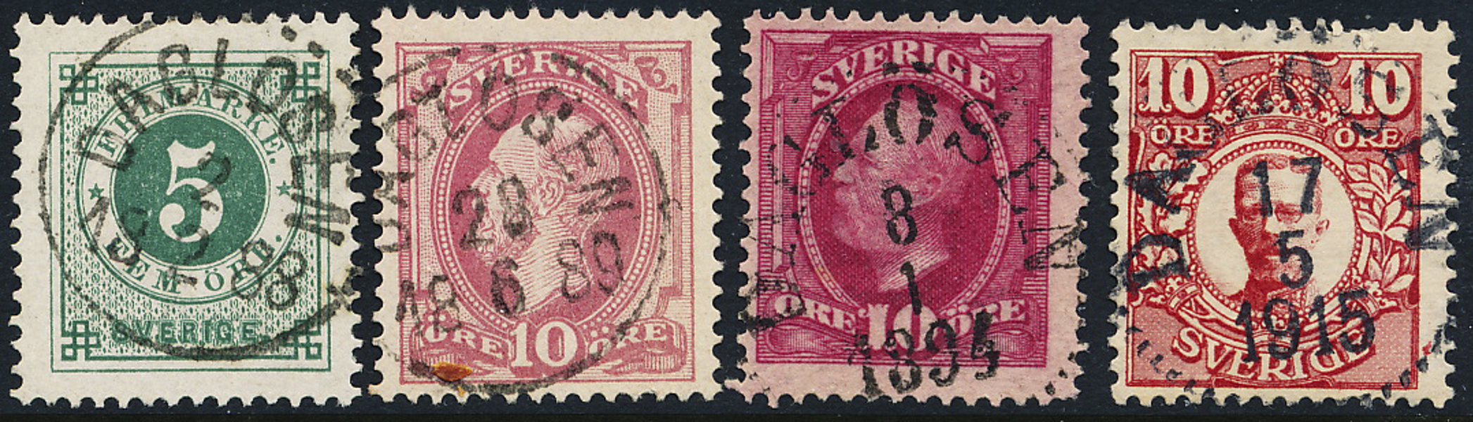 F43, 45, 54 & 82 DAGLÖSEN 4 st praktstämplar