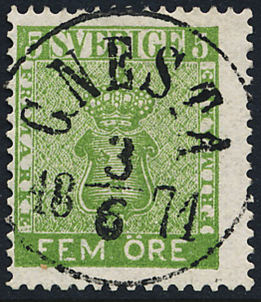 F7 GNESTA 3.6.1871 Lyxstämpel