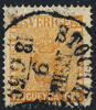 F10a  Vapen 24 öre mörkt orange  STOCKHOLM NORR  9.6.1859  sidvänd