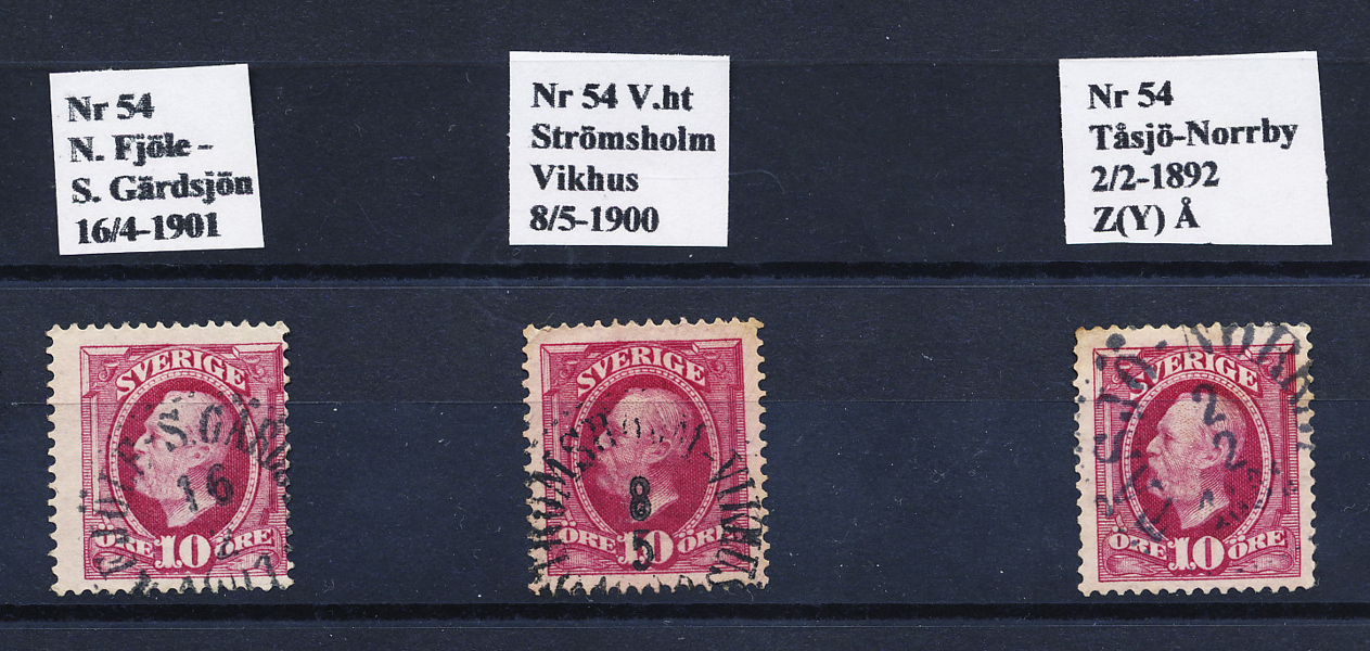 Tre st LANTBREVBÄRARE på Oscar II. N.Fjöle - S.Gärdsjön, Strömsholm - Vikhus och Tåsjö - Norrby