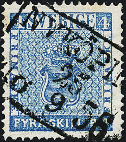 2a  4 sk bco blå  NYKÖPING 25.9.1856 Prakt