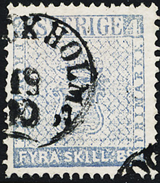2j2  4 sk bco gråultramarin (STO)CKHOLM  19.10.1857 med intyg HOW