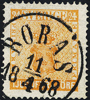 10f2  24 öre Vapen rödakt orange BORÅS 11.4.1868 