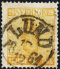 10d1 24 öre Vapen orangegul LUND 17.12.1861