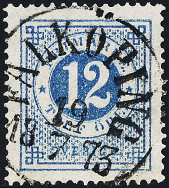 21k 12 öre blå Ringtyp t.14 FALKÖPING 19.7.1873