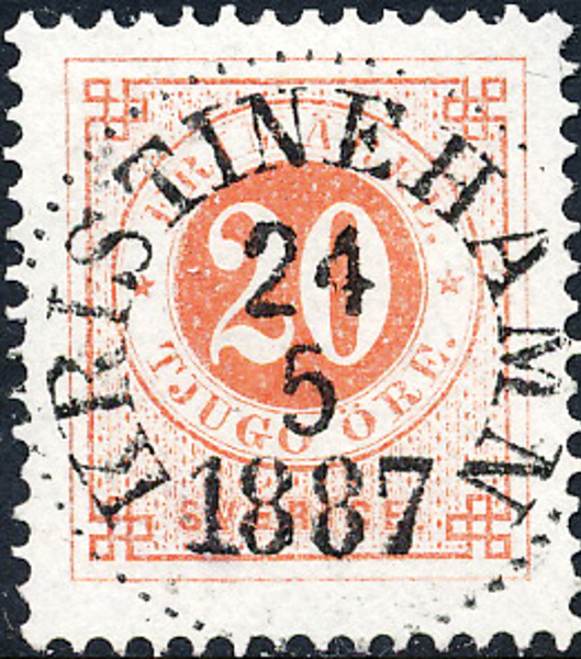 F46 KRISTINEHAMN 24.5.1887 Suverän lyxstämpel