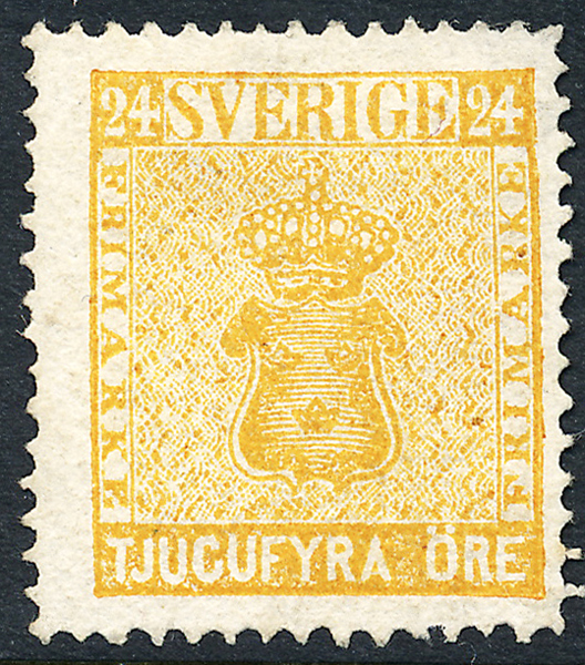 F10 * Vapen 24 öre gul utan gummering