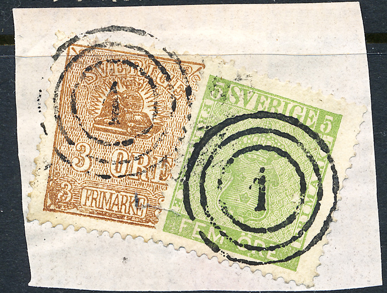 F14B & F7 på klipp med dansk nummerstämpel 1 (København)