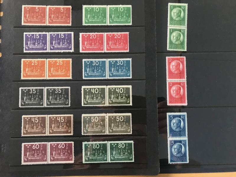 KONGRESSEN Hel postfriska serie i par (övre 5 kr skada i gummeringen)