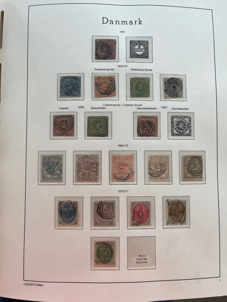 DANMARK stämplat 1851 -2010 i Leuchtturm-albim med fickor