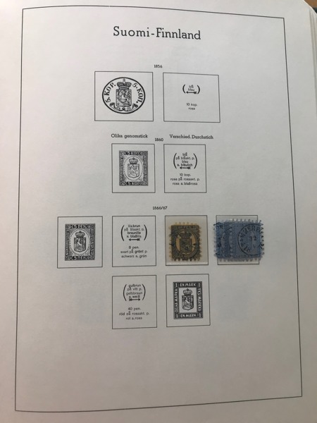 FINLAND Stämplat 1866 - 1877 i Leuchtturm med fickor