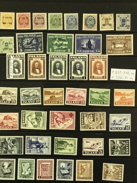 ISLAND Postfriskt/ostämplat, inkl bättre i visiralbum