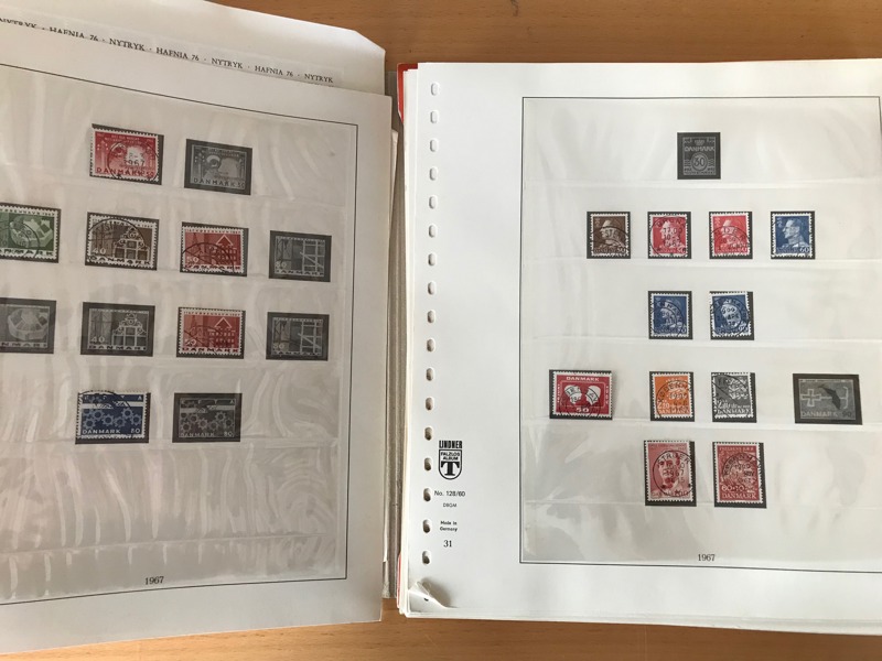 DANMARK Stämplat på Lindner lyx albumblad 1967 - 1988
