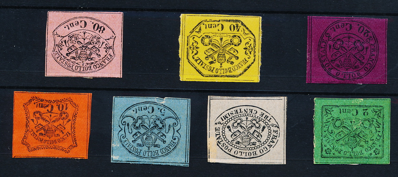 ROMERSKA STATER Kirchenstaat Mi 12-18 ostämplad serie