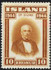 ISLAND F273 Jon Sigurdsson 10 kr orangegul postfriskt