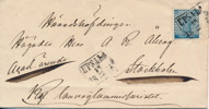 F9a UPSALA 15.12.1858 fyrkantstämpel brevomslag till Stockholm