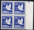 F337C Flygande Svanar i postfriskt 4-block