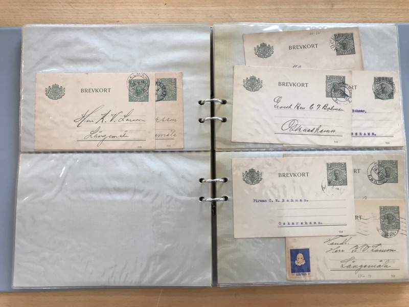 SVERIGE Samling Helsaker stämplat och ostämplade i kontorspärm