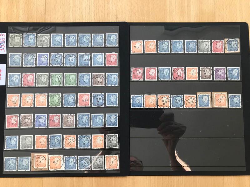 PARTI 81 st ortsstämplar på Gustav VI Adolf, många Prakt