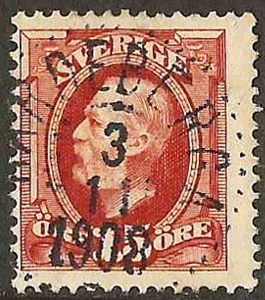 55 HARDEBERGA 3.11.1908 Postal 100