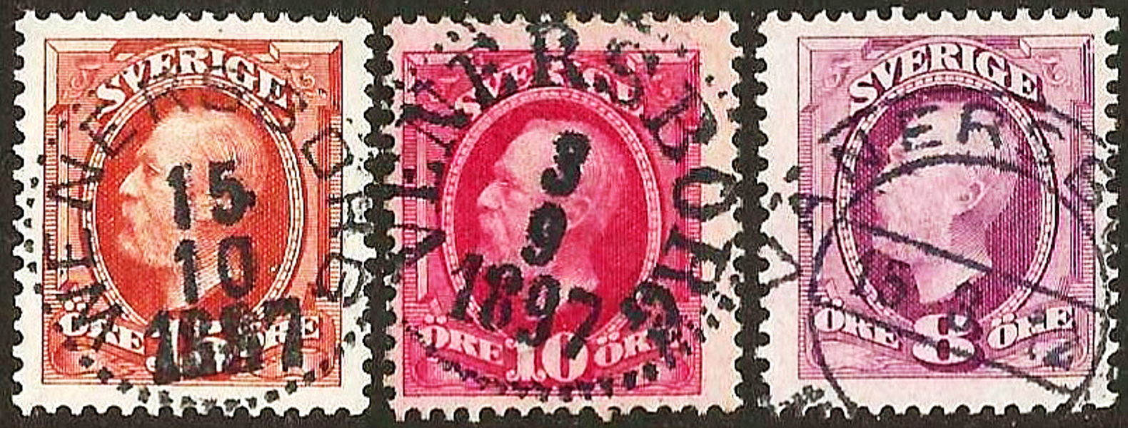 55 WENERSBORG 15.10.1887, 54 VENERSBORG 3.9.1897, 53 VÄNERSBORG 15.3.12