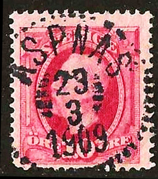 54 ÄSPNÄS 23.3.1909 Postal 100