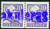 273A i par stämplat med violett (M)akuleras