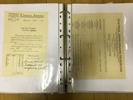 Pärm med aktiebrev, dokument, kvitton, program etc.  