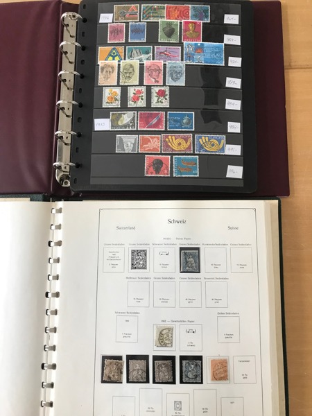 SCHWEIZ Samling mest stämplad 1854 - 1990 i två album