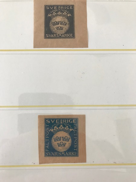 MILITÄRMÄRKEN Samling i kontorspärm M1 och M2 ostämplade, från M3 stämplat (312)