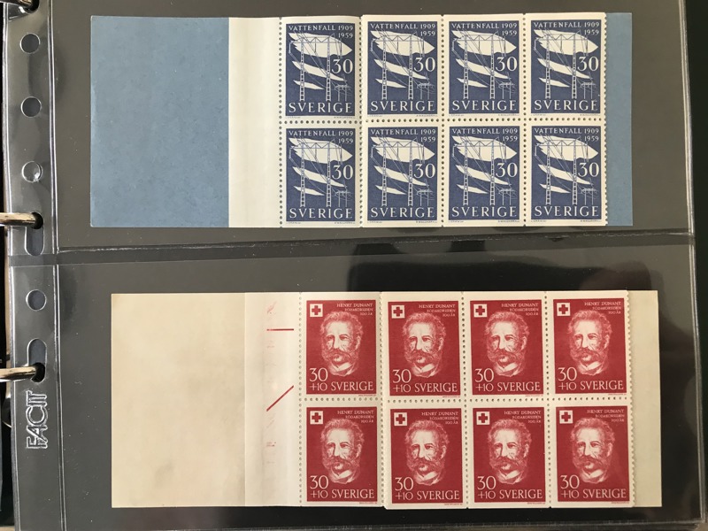 HÄFTEN **. Samling med 68 mjuka häften utan markeringar 1958 - 1966 i Leuchtturm-album.