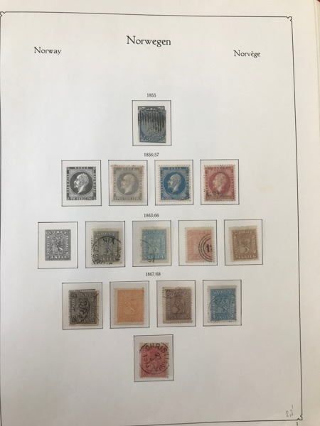 NORGE. Samling o/**/* 1855 - 2004 i två Kabe-album med fickor, mot slutet på egenritade blad