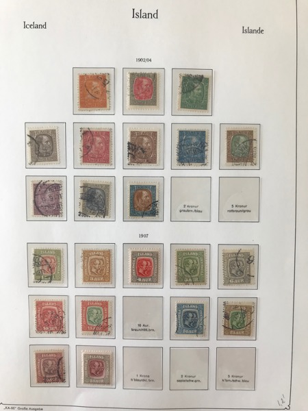 ISLAND. Samling  o/**/*  1873 - 2017 i Kabe-album med fickor och en insticksbok